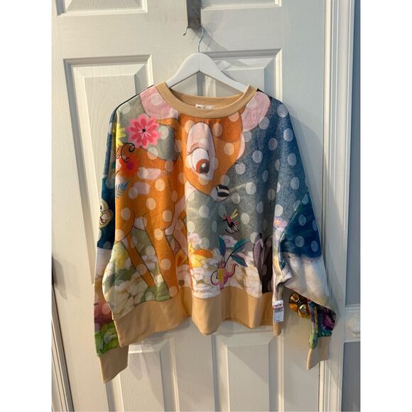 Disney Parks Bambi Thump Flower Boxy Sweatshirt sz 1X NWT - Picture 1 of 10